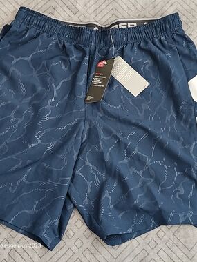 Men's UA Woven Graphic Emboss Shorts Navy Size Large 1351670-408